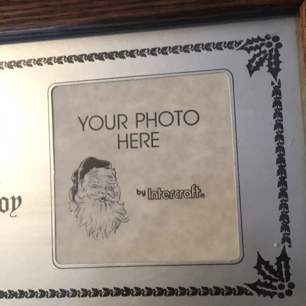 New VTG Christmas Frame Holds 3”X3” Photo